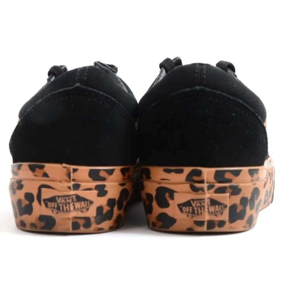 Vans Old Skool Women's 8.5 Men's 7 Platform Leopard Print Trim Low-top Sneakers - Picture 4 of 10